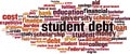 Student debt word cloud Royalty Free Stock Photo