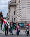 Student demonstrators protesting at an anti-Israel pro-Palestine Gaza protest at UCL, University College London.