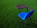 Student Desk on Football Field