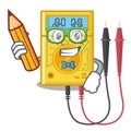 Student digital multimeter isolated with the character