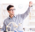 Student doctor studying animal skeleton Royalty Free Stock Photo