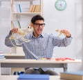 Student doctor studying animal skeleton Royalty Free Stock Photo