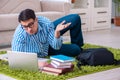 The student doing distance mba online training Royalty Free Stock Photo