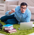 Student doing distance MBA online training Royalty Free Stock Photo