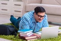 Student doing distance MBA online training Royalty Free Stock Photo