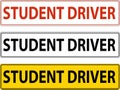 Student Driver Magnetic Car Sign, Student Driver Royalty Free Stock Photo