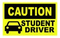 Student driver sign, vector illustration