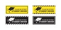 Student driver sticker. Please Be Patient warning sign. Vector scalable graphics Royalty Free Stock Photo