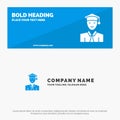 Student, Education, Graduate, Learning SOlid Icon Website Banner and Business Logo Template