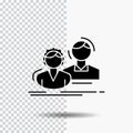 student, employee, group, couple, team Glyph Icon on Transparent Background. Black Icon