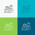 student, employee, group, couple, team Icon Over Various Background. Line style design, designed for web and app. Eps 10 vector Royalty Free Stock Photo