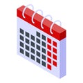 Student exam calendar icon, isometric style