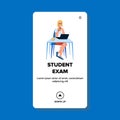 Student Exam Remote Passing Girl Teenager Vector