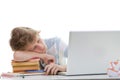 Student exam stress and exhaustion Royalty Free Stock Photo