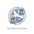 Student exchange program RGB color icon