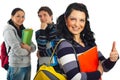 Student female with her colleagues Royalty Free Stock Photo