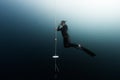 Student freediver learns presure equalization