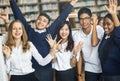 Student Friends Library Campus Studying College Concept Royalty Free Stock Photo