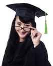 Student girl in an academic gown