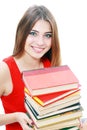 Student girl with books