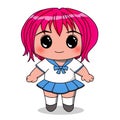 Student girl cartoon chibi