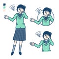 Simple school girl Green Blazer_Discouraged