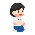student girl with greeting sawasdee vector Royalty Free Stock Photo