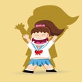 Student girl was glad and happiness emotion Royalty Free Stock Photo