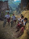 Student going to school by bike