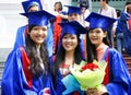 Student in gown, university graduate ceremony