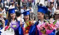 Student in gown, university graduate ceremony