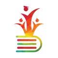 Student Graduates logo with book icon.