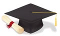 Student graduation hat with diploma vecter eps10 Royalty Free Stock Photo