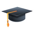 Student graduation hat icon, cartoon style Royalty Free Stock Photo