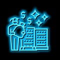 student grant awards neon glow icon illustration Royalty Free Stock Photo