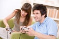 Student - happy teenagers playing video game Royalty Free Stock Photo