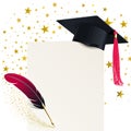 Student Hat with a Red Tassel and  Diploma Royalty Free Stock Photo