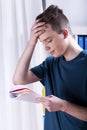 Student with homework problem Royalty Free Stock Photo