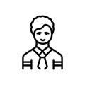 Black line icon for Student, young and boy Royalty Free Stock Photo