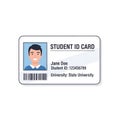 Student ID Card Vector Illustration Royalty Free Stock Photo