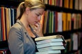 Student immersed in a book Royalty Free Stock Photo