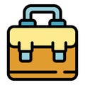 Student job case icon color outline vector Royalty Free Stock Photo