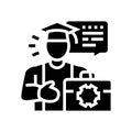 student job glyph icon vector illustration Royalty Free Stock Photo