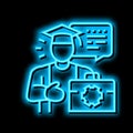 student job neon glow icon illustration Royalty Free Stock Photo