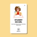 student kid girl vector