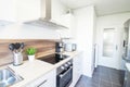 Student kitchen with fridge and microwave