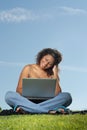 Student on a laptop Royalty Free Stock Photo