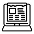 Student laptop reader icon outline vector. Club study