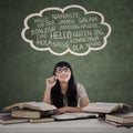 Student learn multilanguage 1 Royalty Free Stock Photo