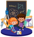 Student learning math isolated Royalty Free Stock Photo